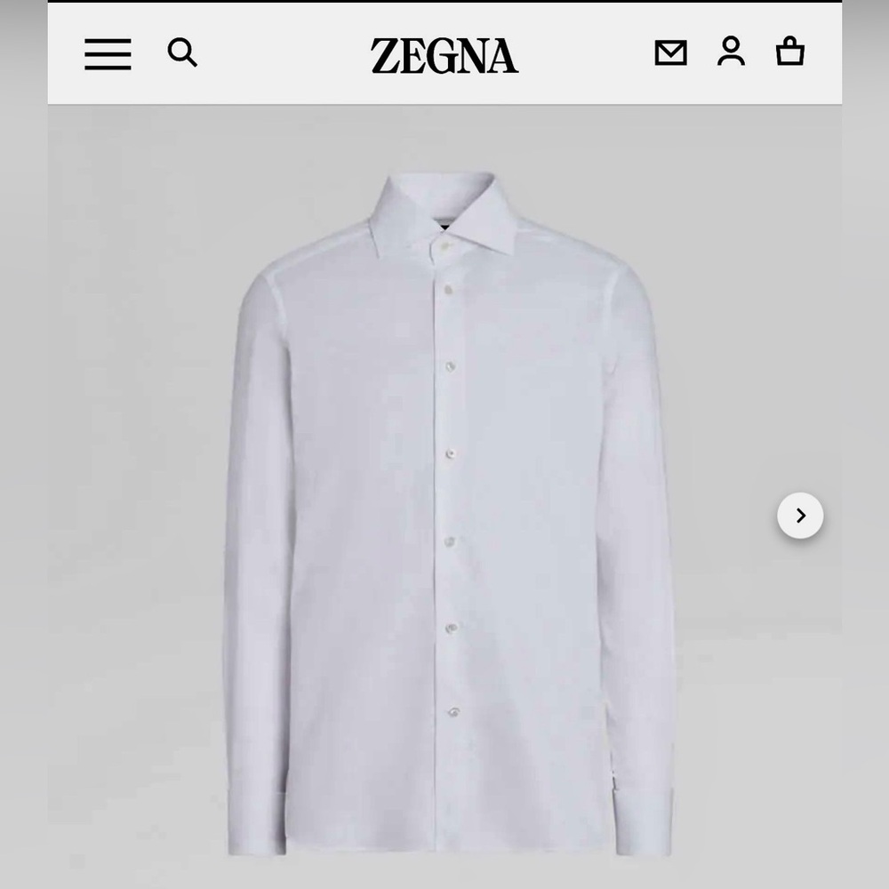 Ermenegildo Zegna Classic White Long-Sleeve Dress Shirt